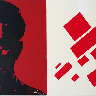 K.M. acrylique sur toiles  120X50 cm / 2015