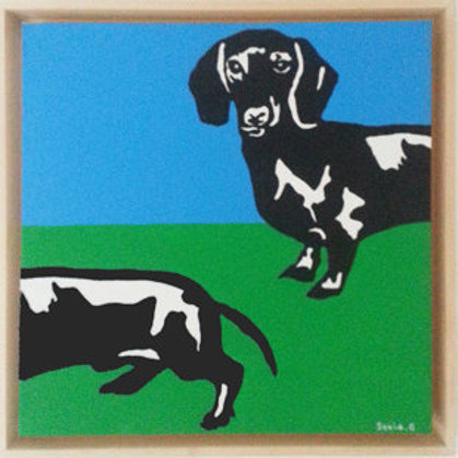 acrylique sur toile 40X40, cadre américain 45x45 cm, 2014