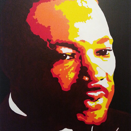 M.L.K. acrylique sur toile  46x55 cm / 2015