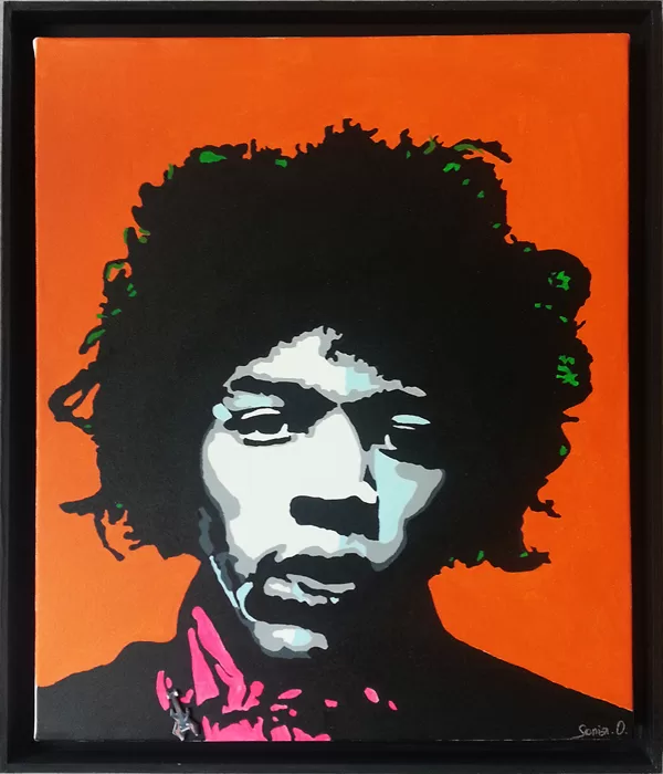 J.H.. acrylique sur toile 46x55 cm, boite américaine / 2016