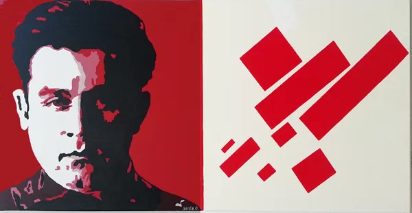 K.M. acrylique sur toiles  120X50 cm / 2015
