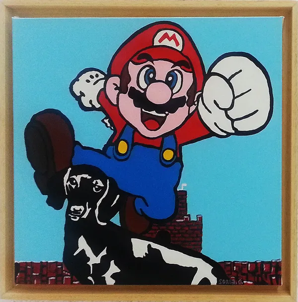 acrylique sur toile 40X40, cadre américain 45x45 cm, 2014