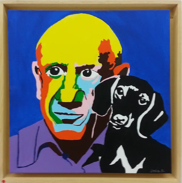 acrylique sur toile 40X40, cadre américain 45x45 cm, 2014