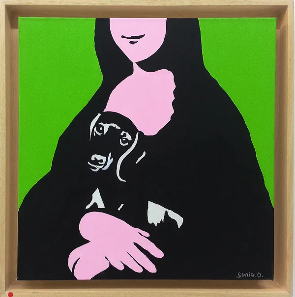 acrylique sur toile 40X40, cadre américain 45x45 cm, 2014