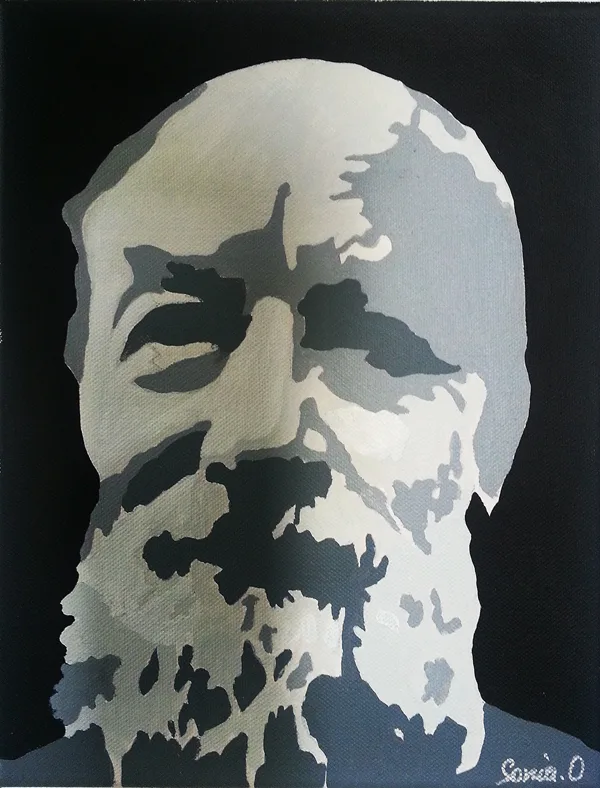 M.B. acrylique sur toile 38X46 cm / 2017