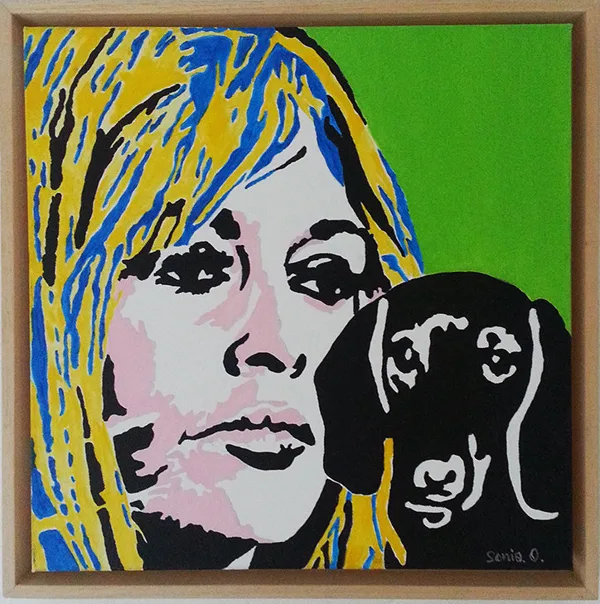acrylique sur toile 40X40, cadre américain 45x45 cm, 2014