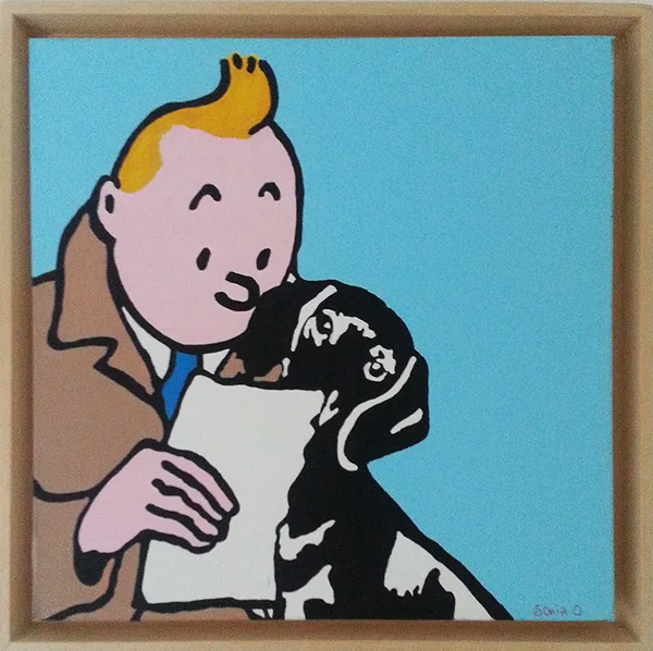 acrylique sur toile 40X40, cadre américain 45x45 cm, 2014