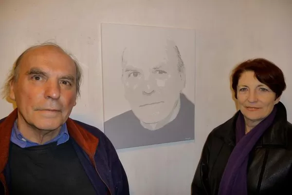 Avec le peintre Henri Prosi (1936/2010) devant son prtrait 