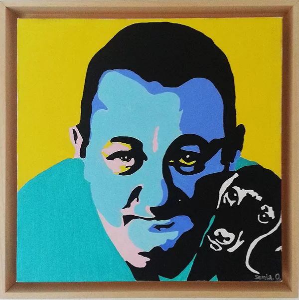 acrylique sur toile 40X40, cadre américain 45x45 cm, 2014