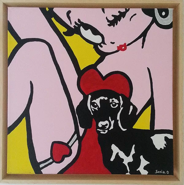 acrylique sur toile 40X40, cadre américain 45x45 cm, 2014
