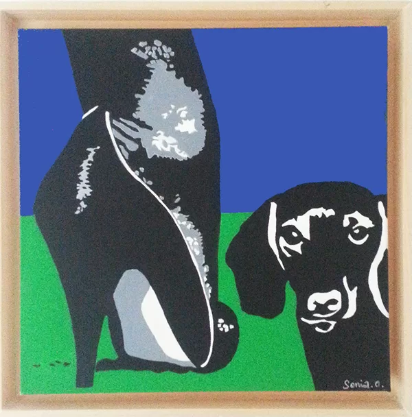 acrylique sur toile 40X40, cadre américain 45x45 cm, 2014