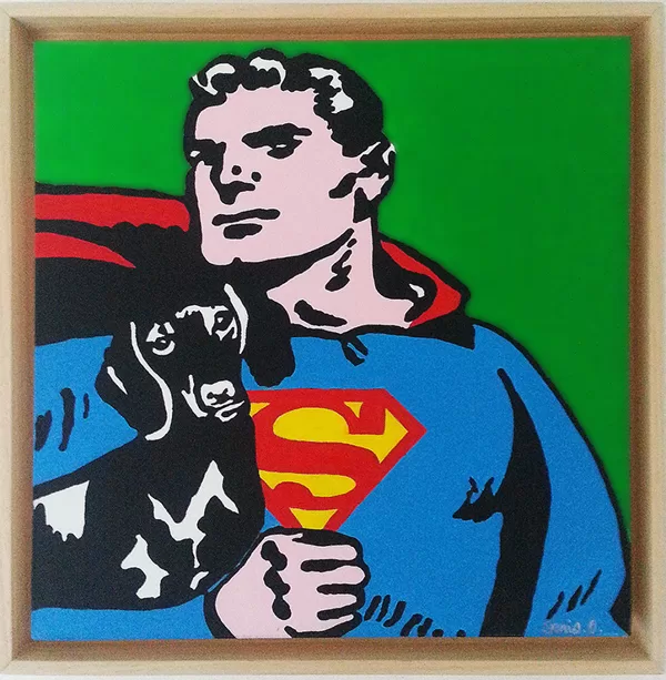 acrylique sur toile 40X40, cadre américain 45x45 cm, 2014