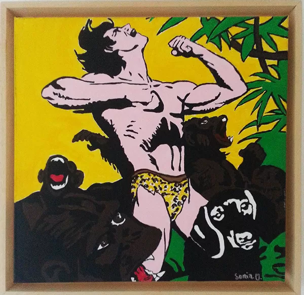 acrylique sur toile 40X40, cadre américain 45x45 cm, 2014